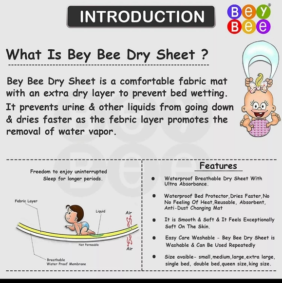 BeyBee Dry Sheet for bedwetting - multiple colors available - Picture 6 of 12